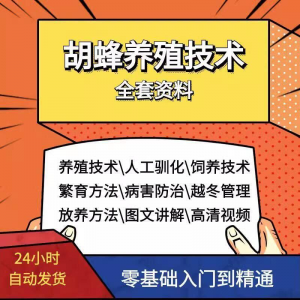 胡蜂养殖技术蜜蜂视频资料黄蜂黑盾怎样养胡蜂人工饲养教程大全-淘宝虚拟仓