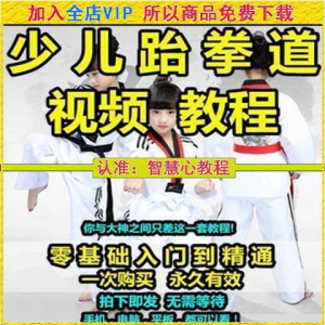 跆拳道自学教学视频跆拳道训练视频跆拳道运动教程少儿培训素材-淘宝虚拟仓