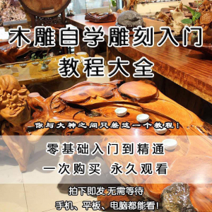 木雕自学雕刻入门教程木匠制作diy手工技术玉石学习视频教学课程-淘宝虚拟仓